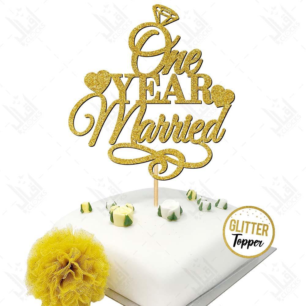 One Year Married Cake Topper