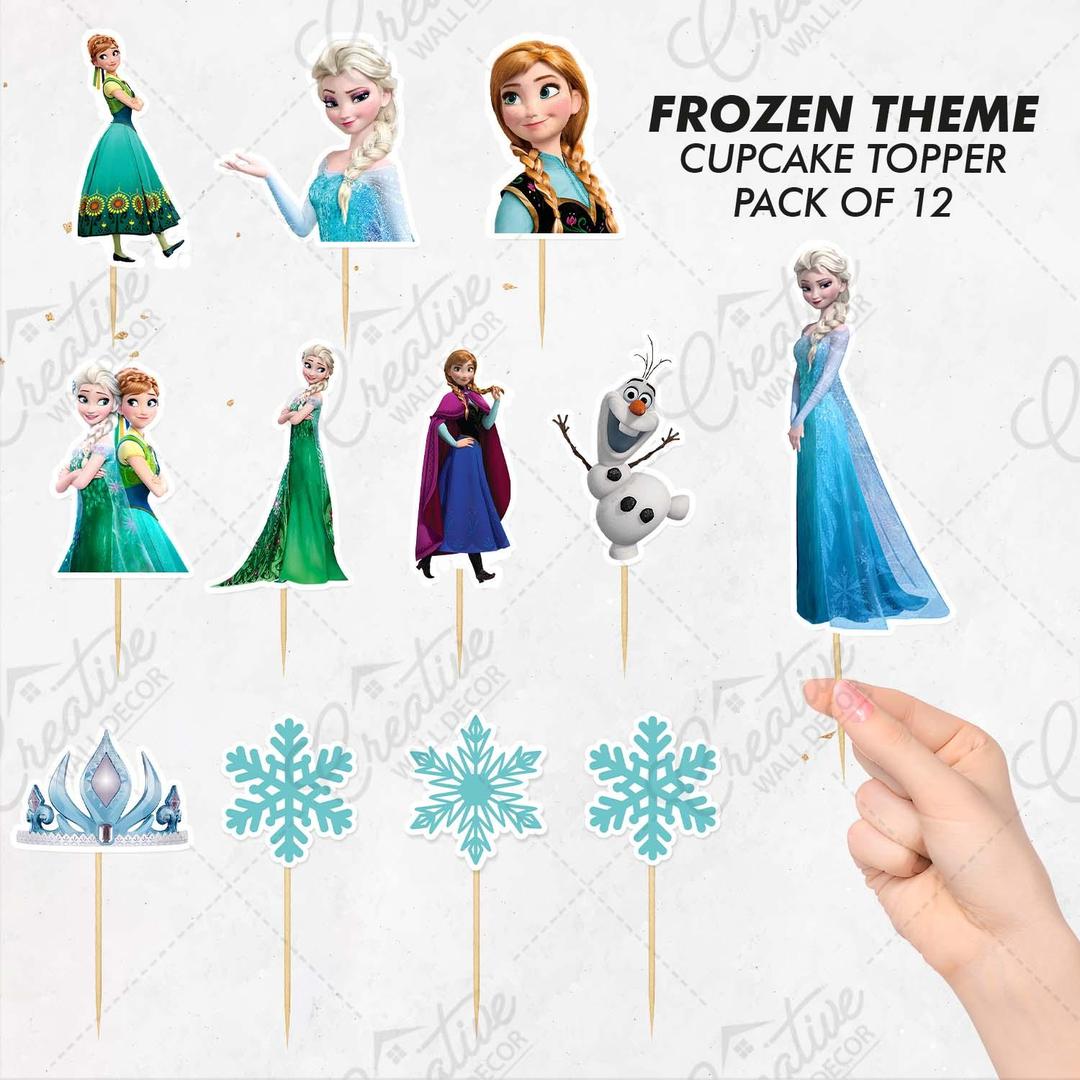 Frozen Theme Cupcake Toppers, Pack of 12 