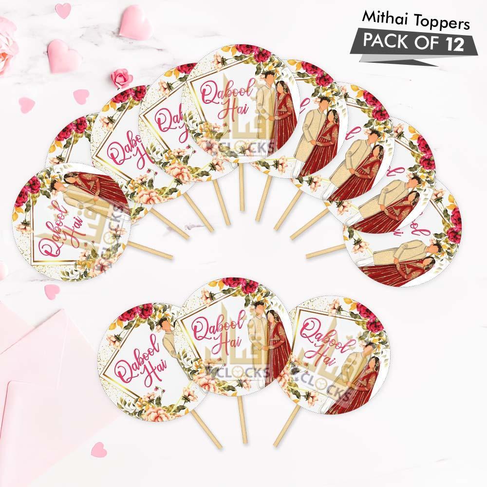 Qabool Hai Mithai Toppers, Digital Print Pack of 12