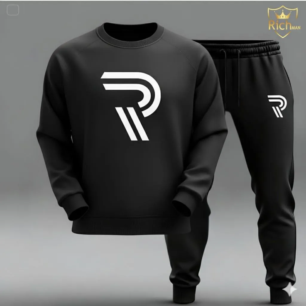 R  Printed Sweatshirt Tracksuit for Men