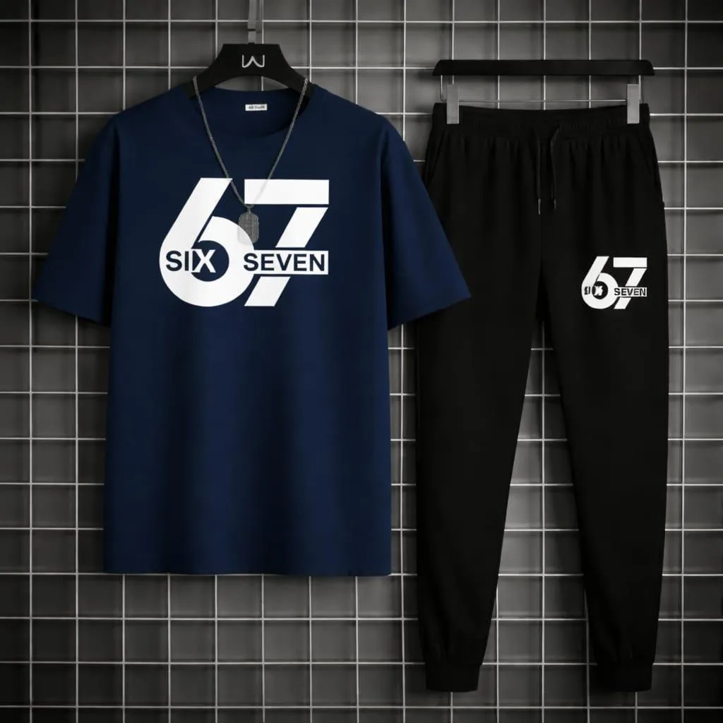 67 Blue Printed Polyester Track Suit For Men's