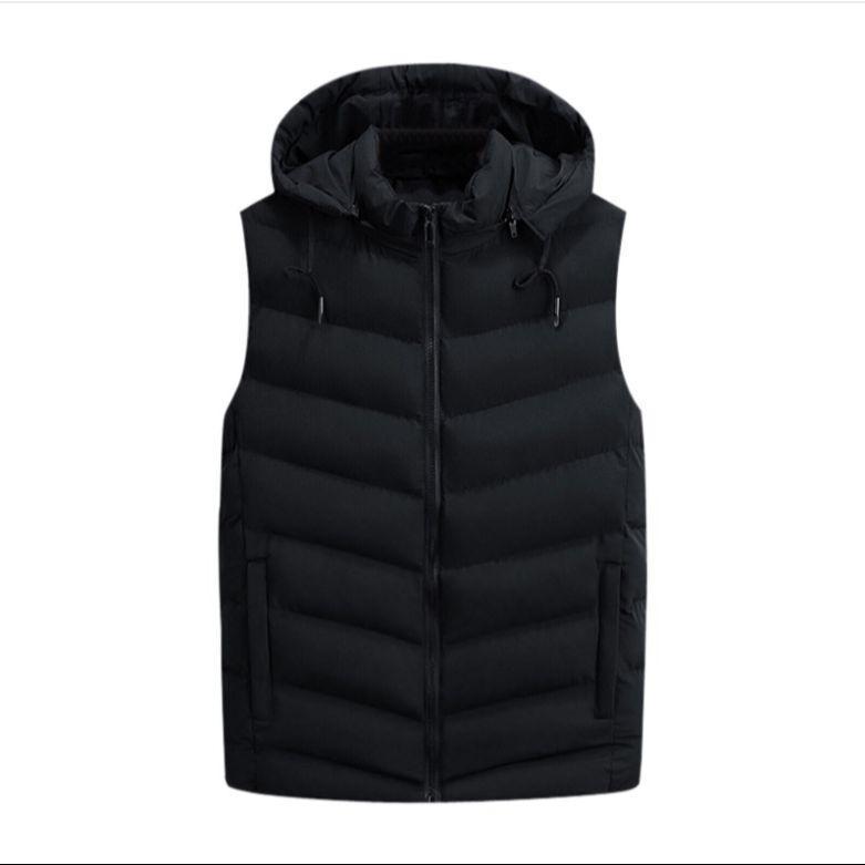 Men's Hooded Polyester Bomber Jacket - 1 Pc in Black