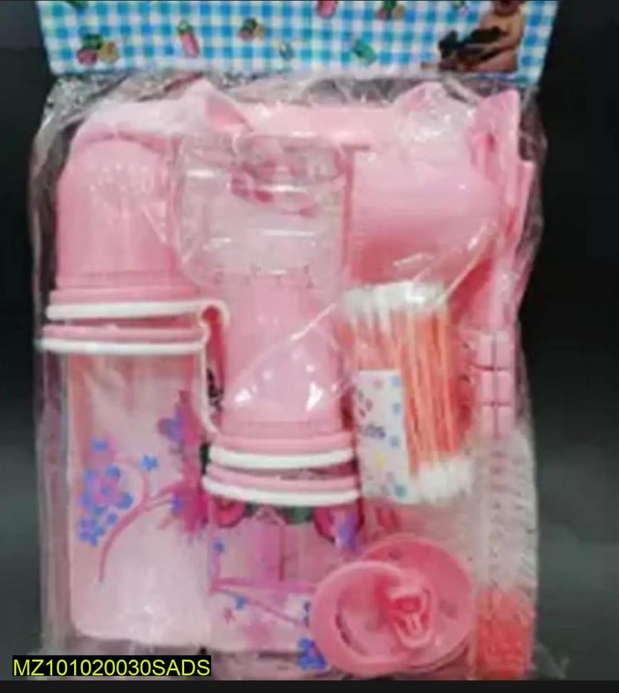Feeding Set Multicolor 3 Feeders Small Medium Large Pacifier Bib Cotton Buds Nipples