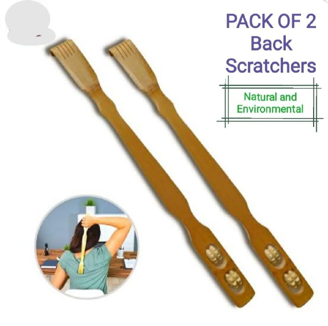 2 Pcs Wooden Back Scratcher Massage Stick Twin Backscratching Sticks