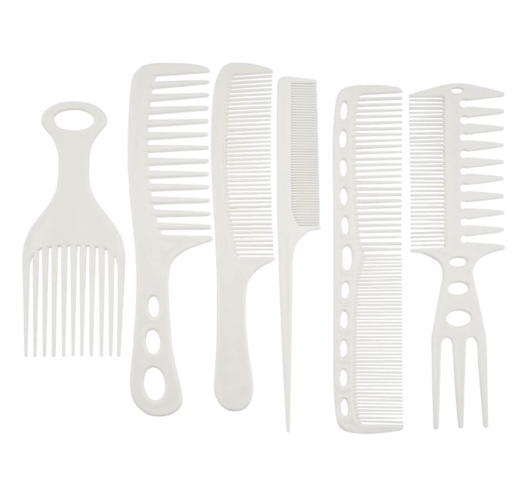 Durable Personal Grooming Combs - 6 Pcs Easy-Clean Multicolor Set