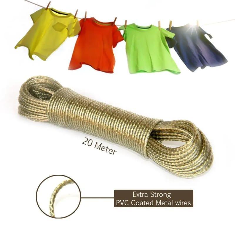  2 Pcs 20M Washing Line with Thick Laundry Rope with 2 Tensioners