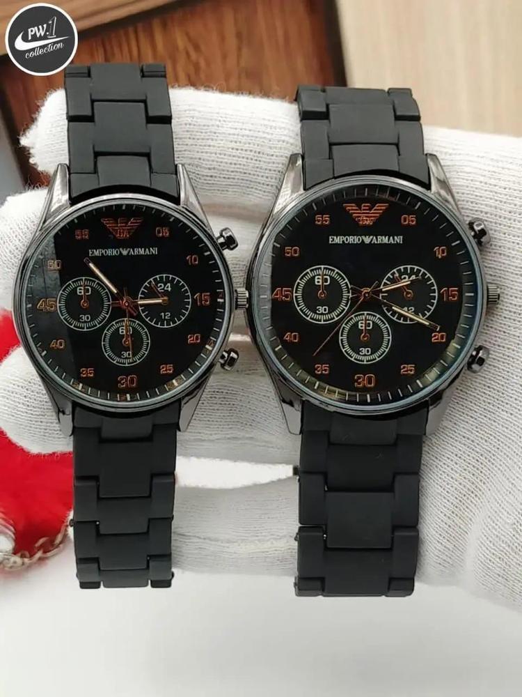 Couple Water Resistant Chronograph Watches Set