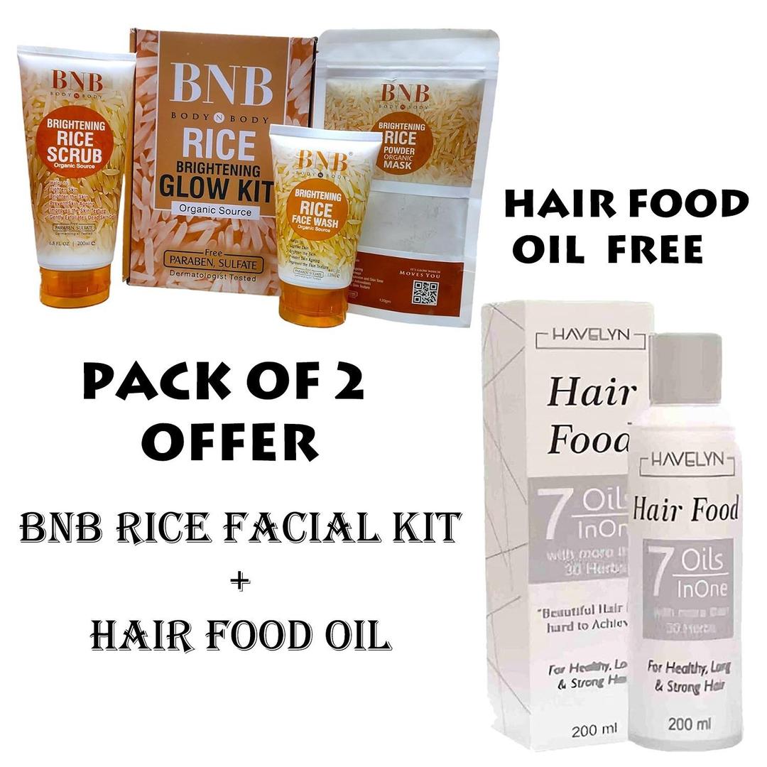 2 in 1 Skincare & Haircare Bundle - Facial Kit & Hair Oil - Perfect for All Skin Types