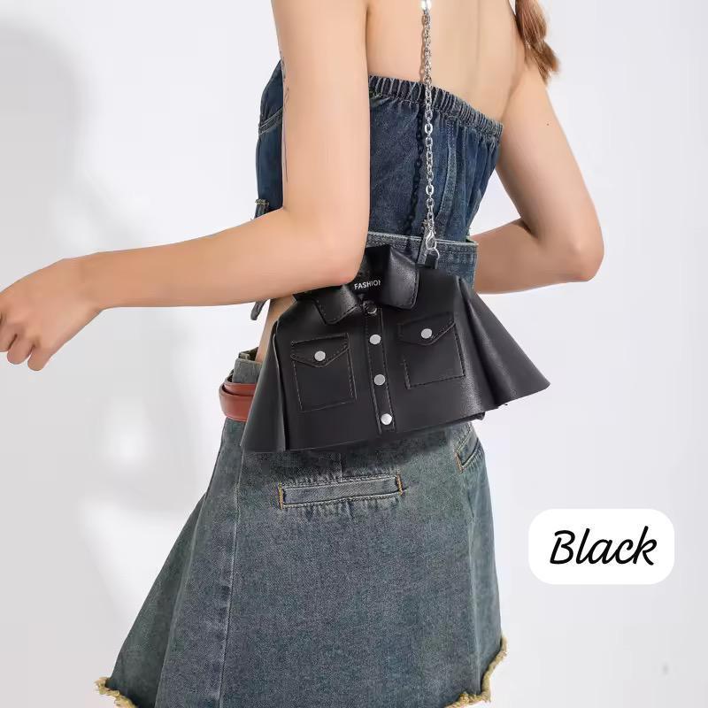 Stylish Girl's Black Rexine Shoulder Bag - 1 Pcs