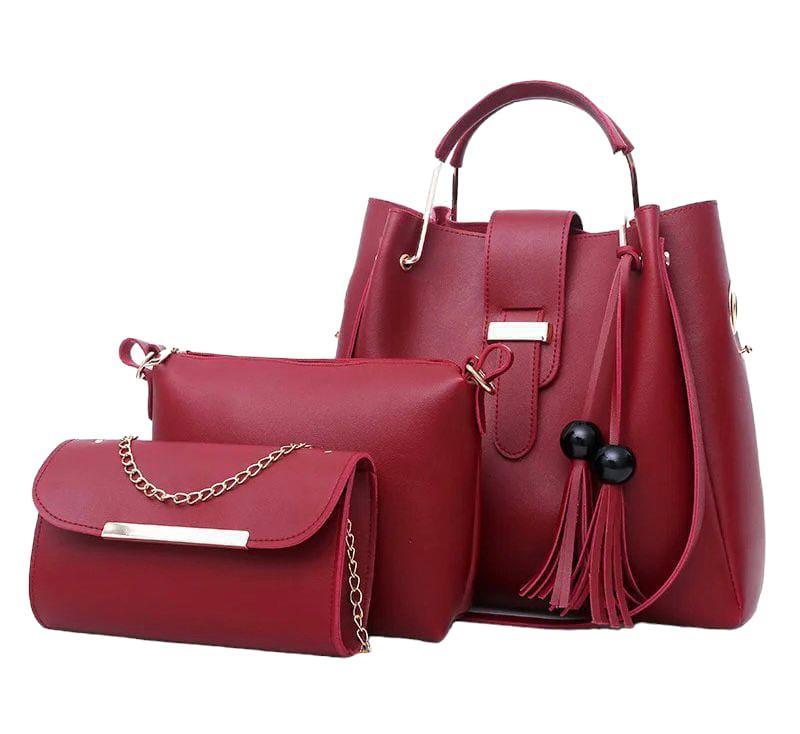 3 Pcs Leather Bag Set For Women