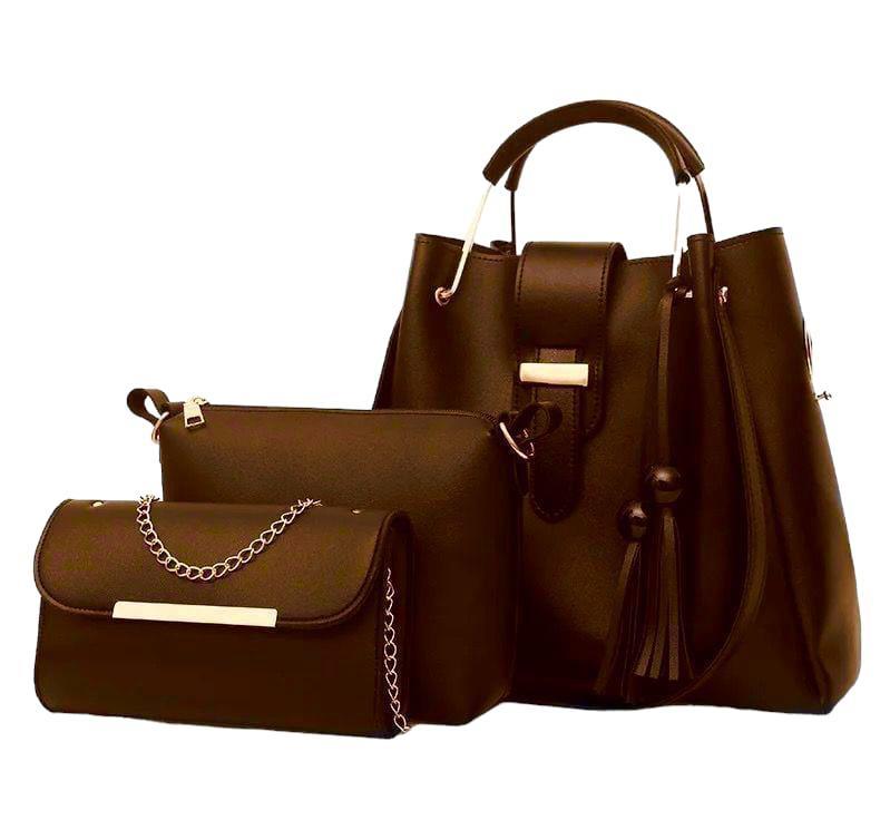 3 Pcs Leather Bag Set For Women