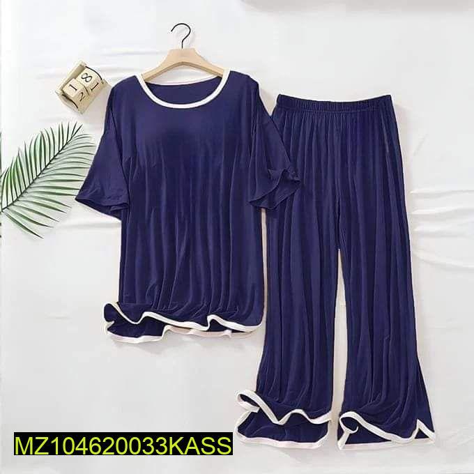 2 Pcs Women's Stitched Cotton Jersey Printed Night Suit