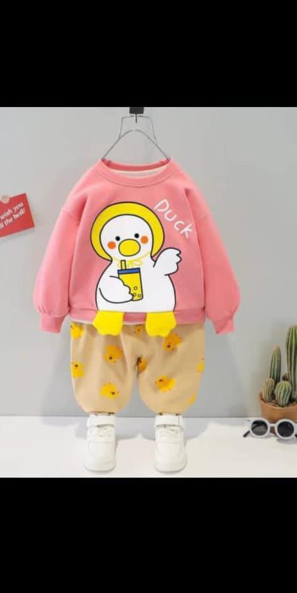 2 Pcs Boy's Fleece Printed Sweatshirt Tracksuit
