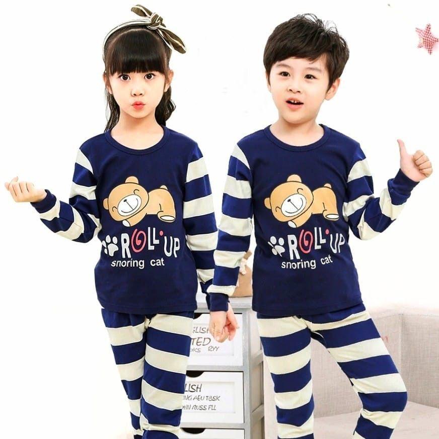 Kid's Stitched Cotton Printed Night Suit