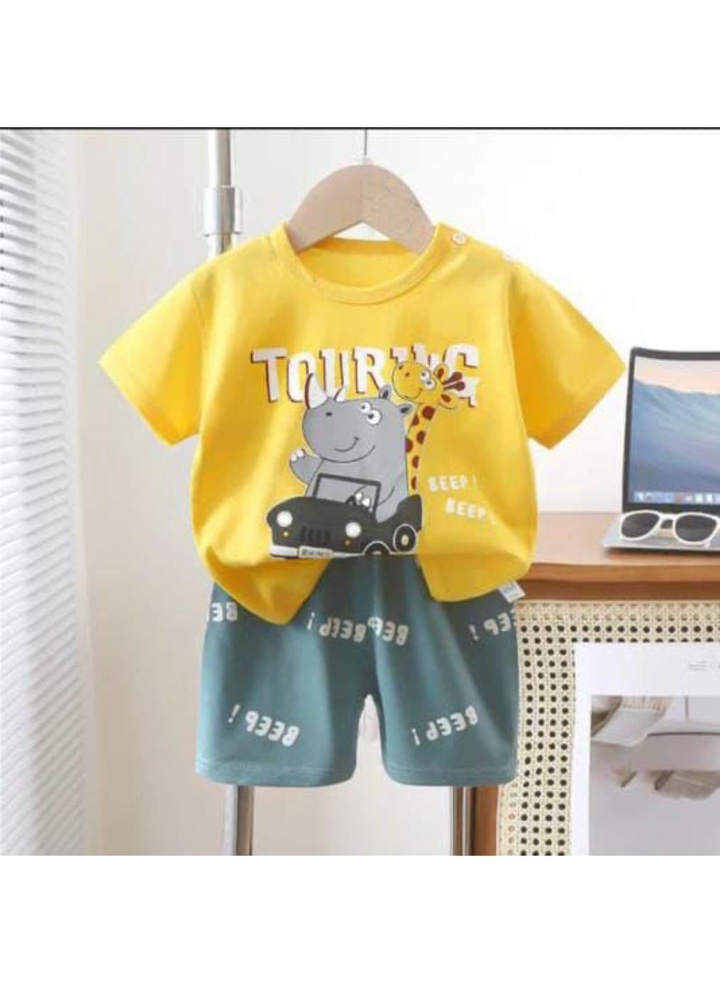Cotton Jersey Boy's Printed Shirt And Shorts Set - 2 Pcs for Ages 1-5