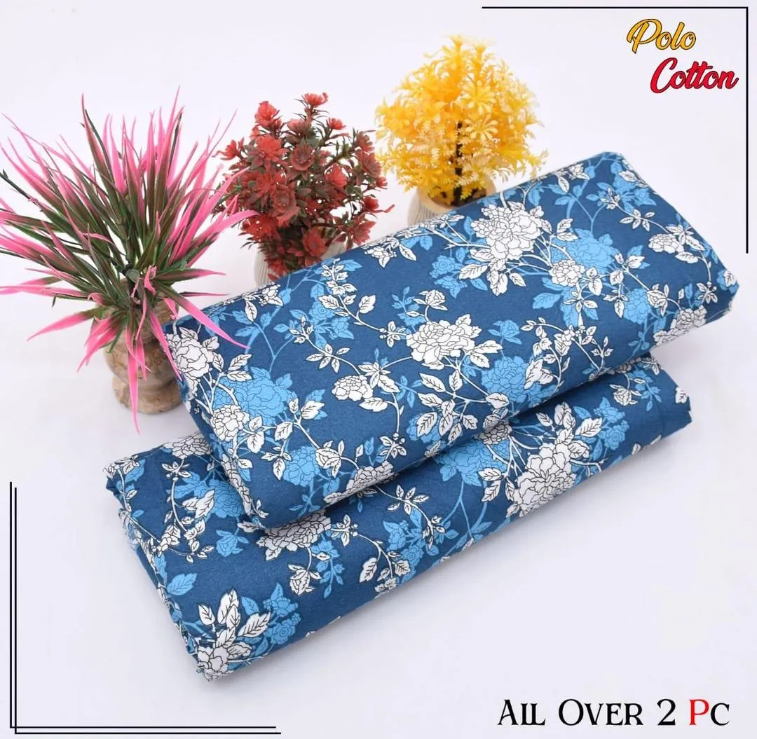 2 Pcs Women's Unstitched Printed Suit