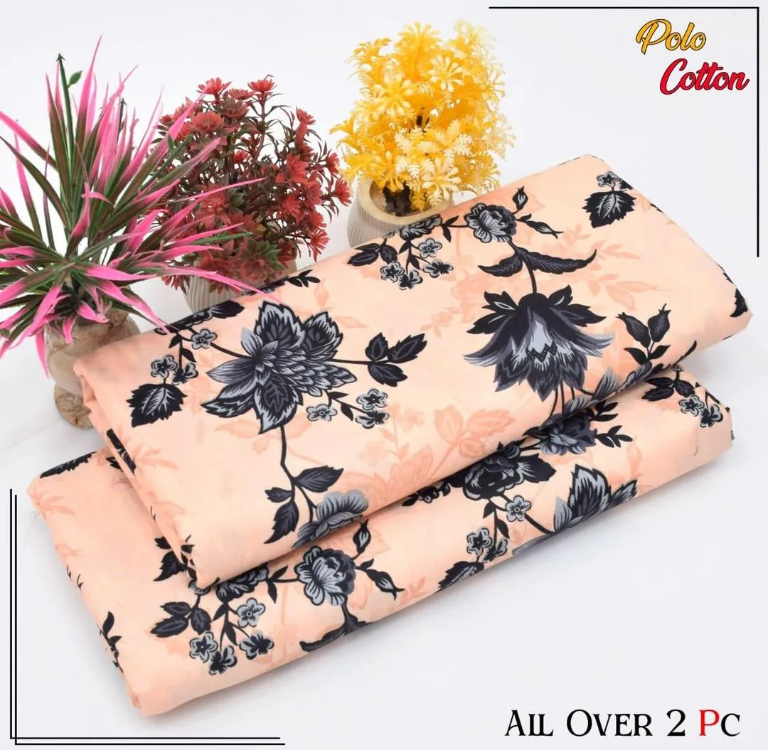 2 Pcs Women's Unstitched Printed Suit