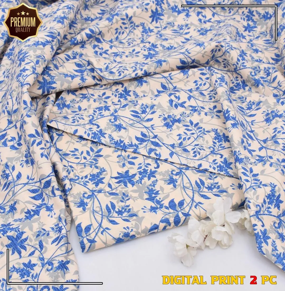2 Pcs Women's Unstitched Printed Suit