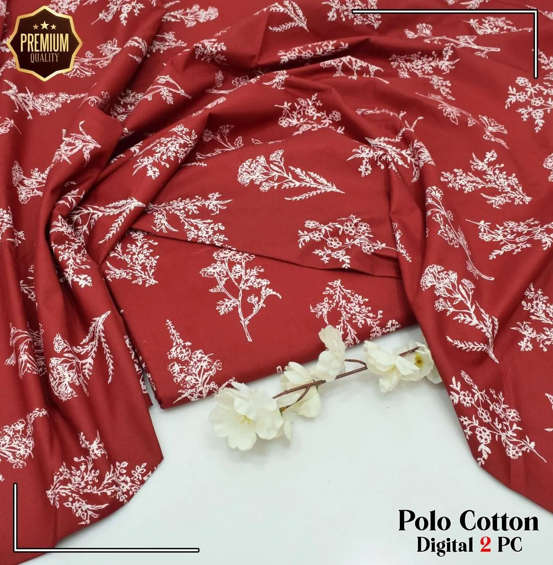 2 Pcs winter Women's Unstitched Printed Suit