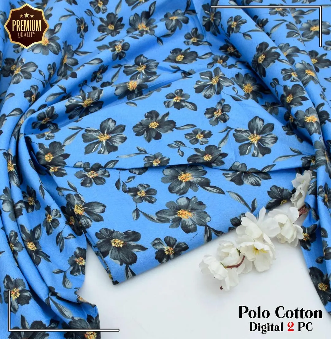 2 Pcs winter collection Women's Unstitched Printed Suit