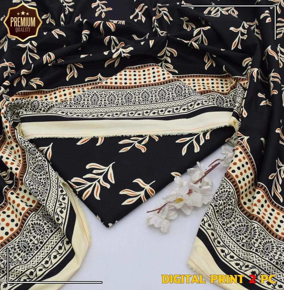 2 Pcs Women's Unstitched winter Printed Suit