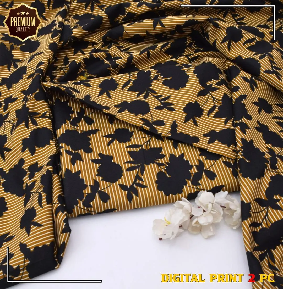 2 Pcs Women's Unstitched winter Printed Suit