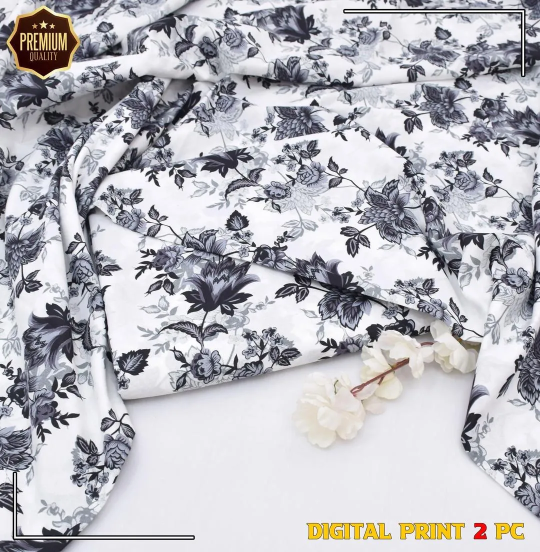 2 Pcs Women's Unstitched winter Printed Suit