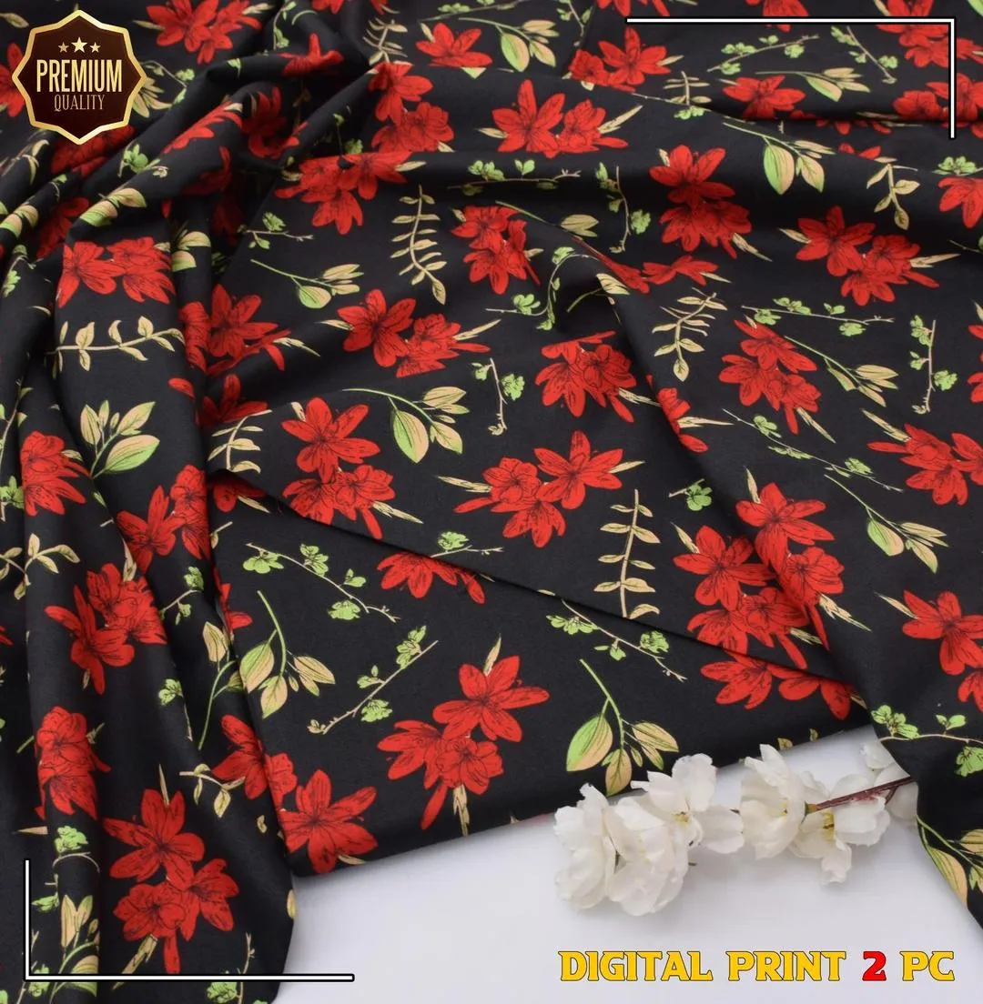 2 Pcs Women's Unstitched winter Printed Suit