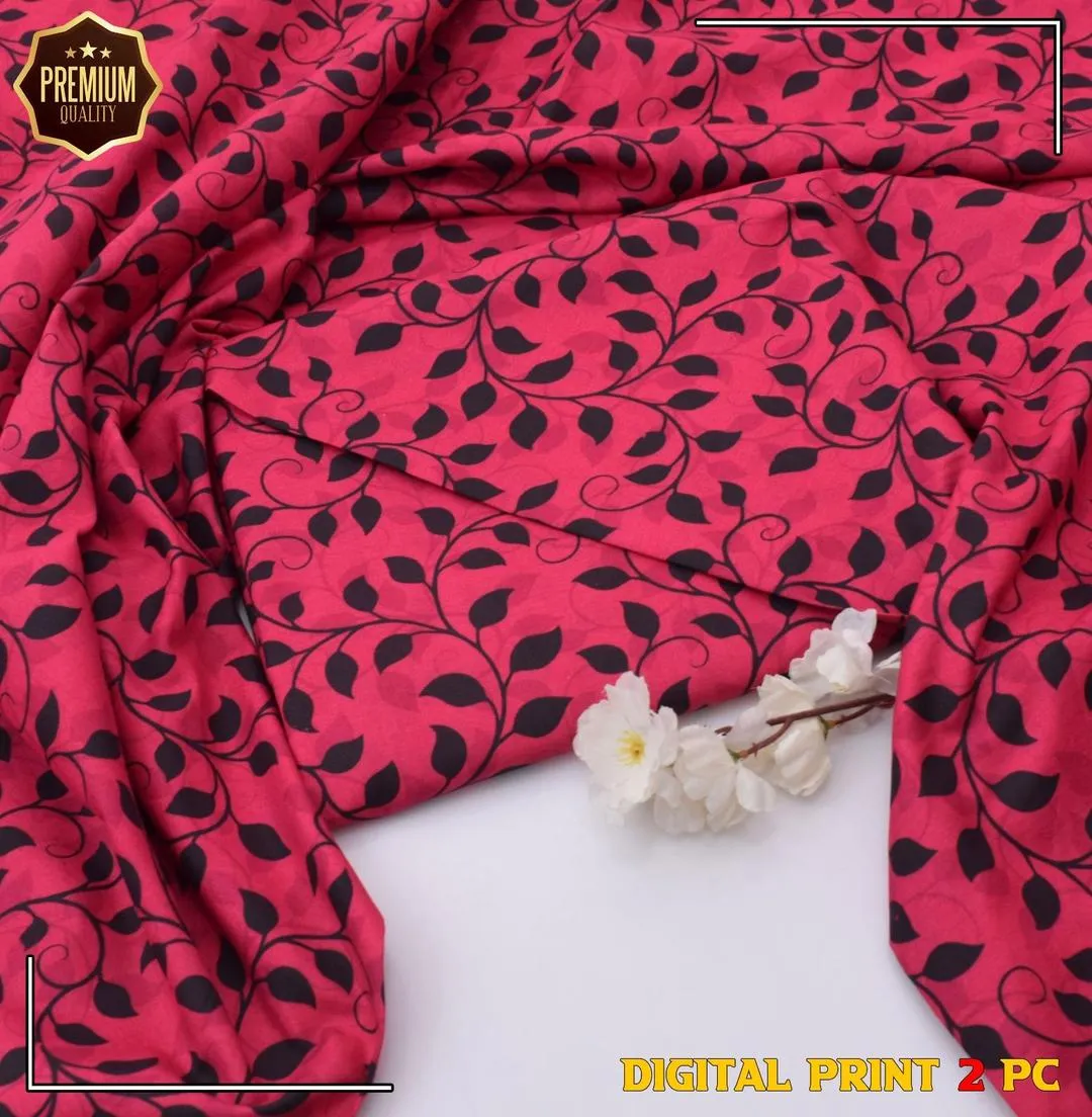 2 Pcs Women's Unstitched Printed Suit