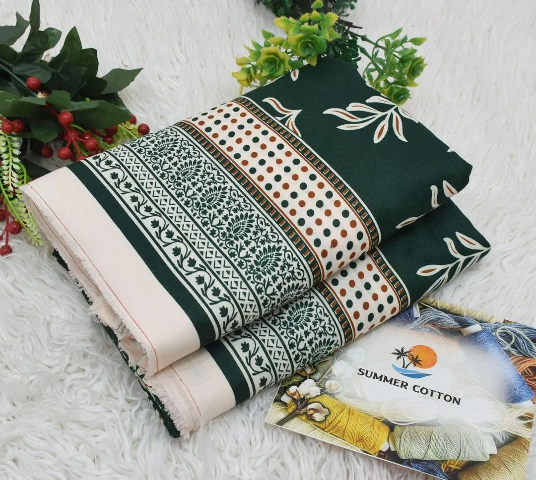 2 Pcs Women's Unstitched Printed Suit