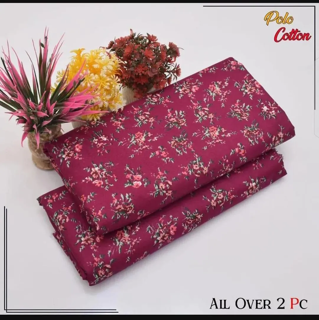 2 Pcs Women's Unstitched Printed Suit