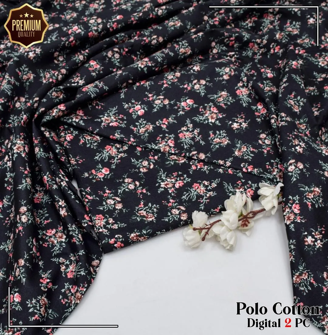 2 Pcs Women's Unstitched Printed Suit