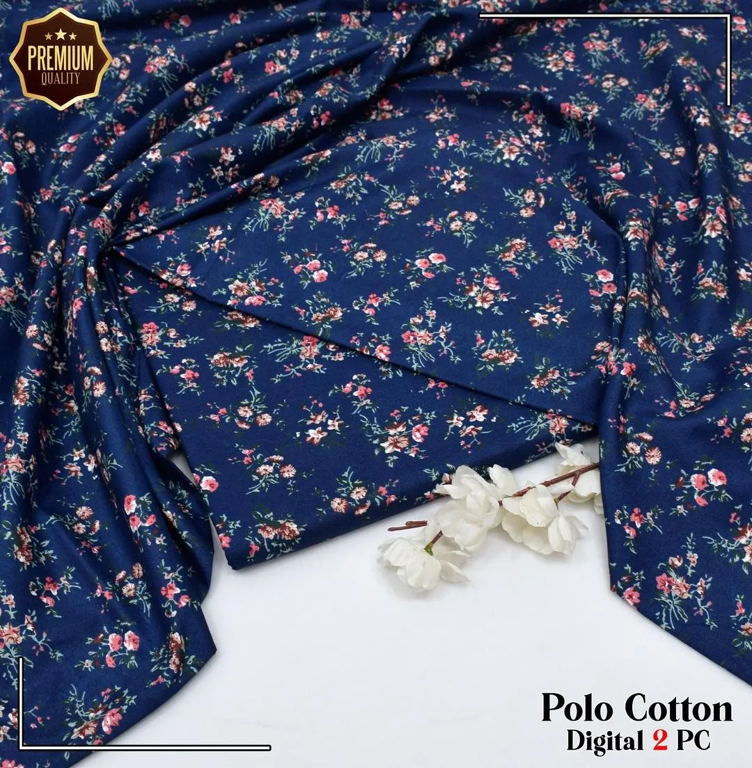 2 Pcs Women's Unstitched  Printed Suit