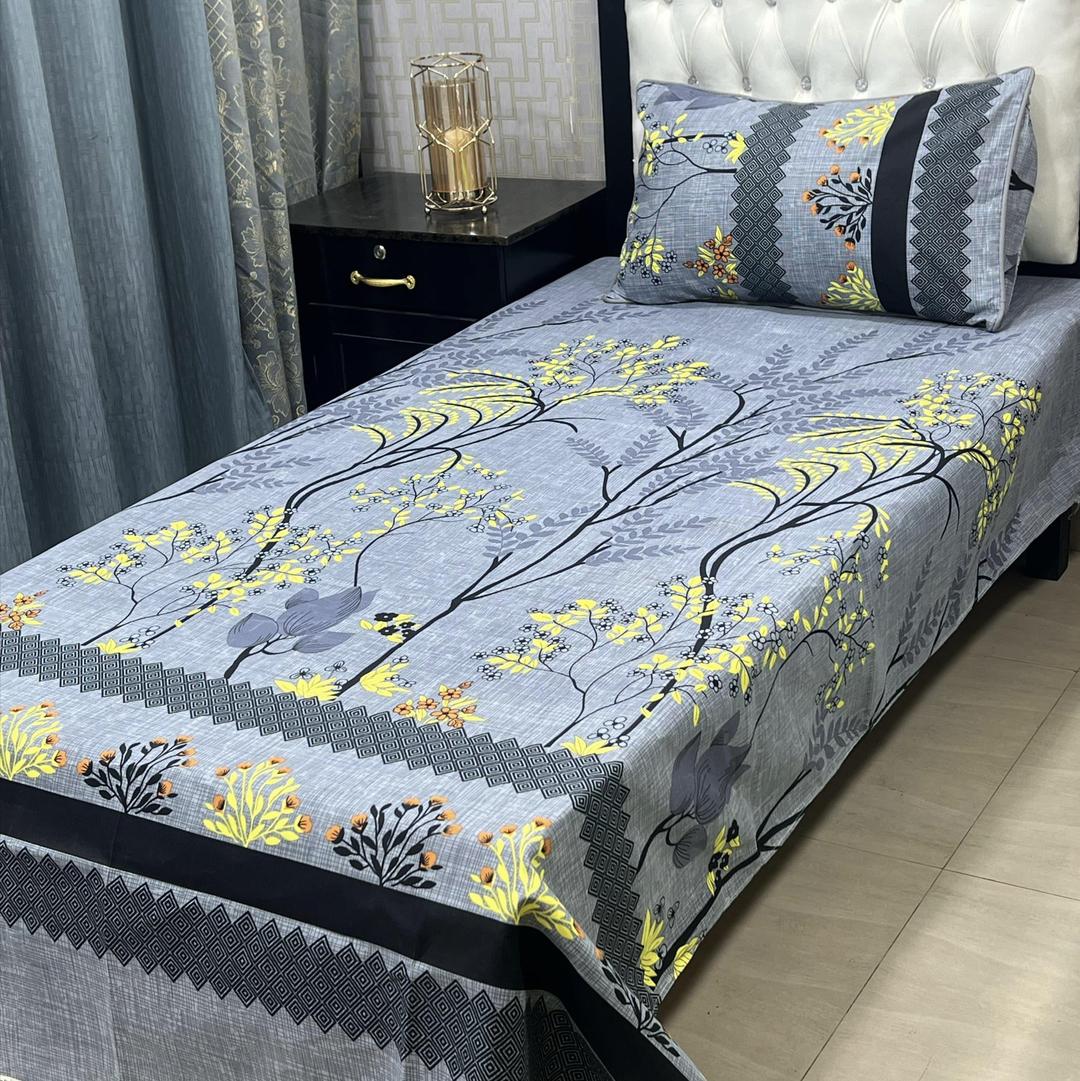 2 Pcs Cotton Sotton Printed Single Bedsheet