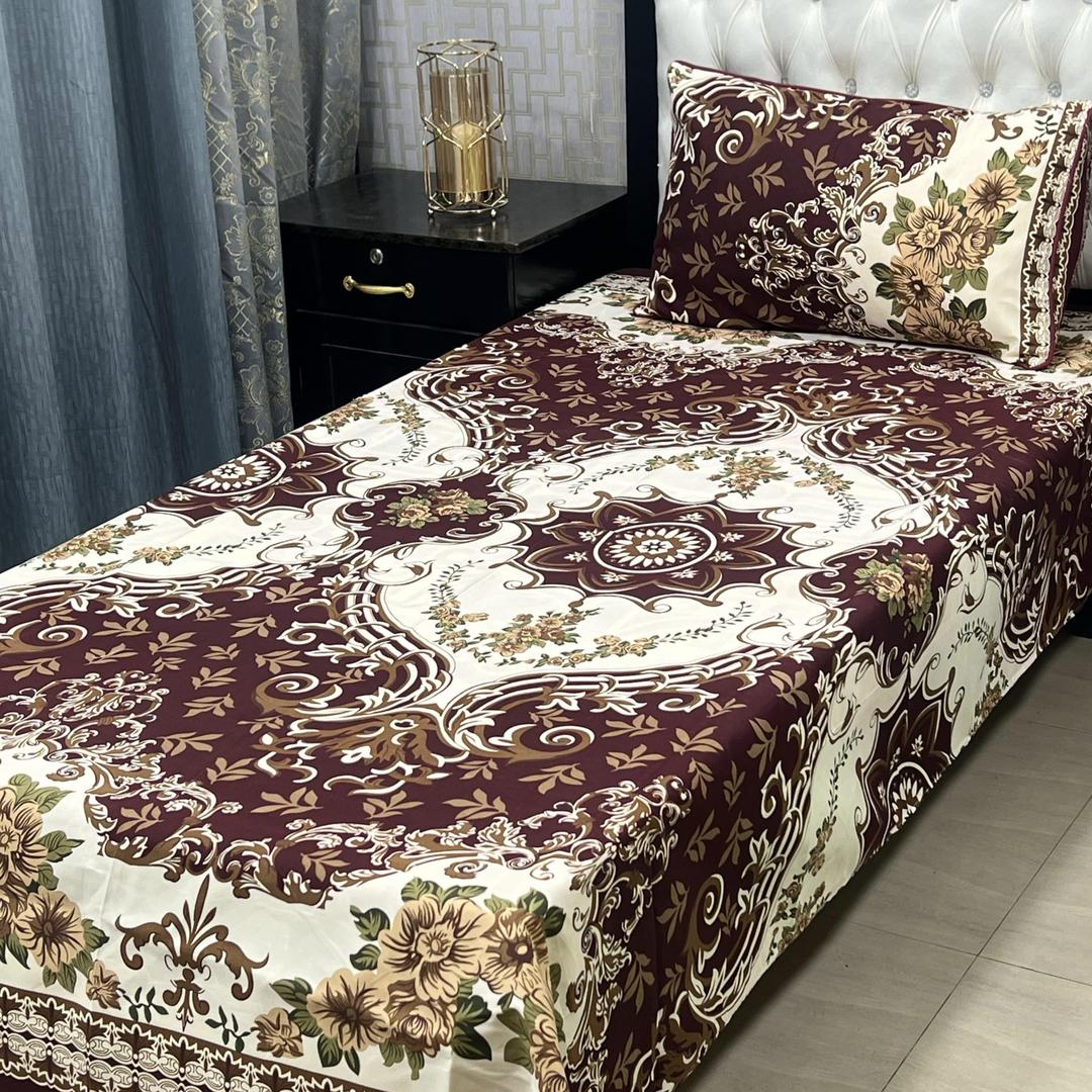2 Pcs Cotton Sotton Printed Single Bedsheet