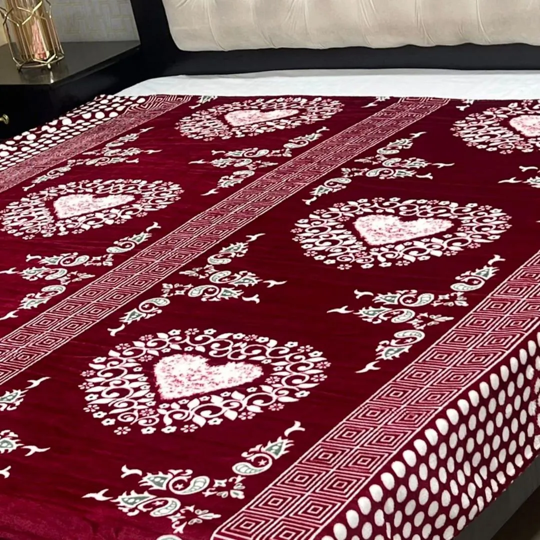 Fleece Printed Double Bed Blanket