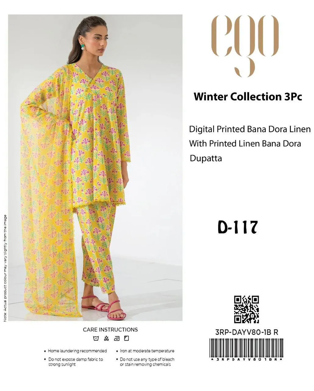 3 Pcs Women's Unstitched Printed Suit