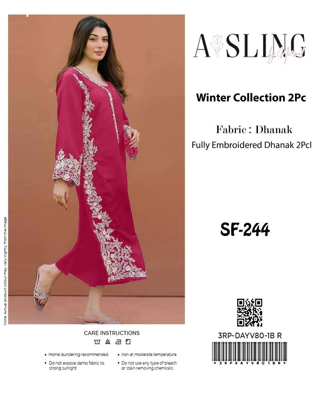 2 Pcs Women's Unstitched Embroidered Suit