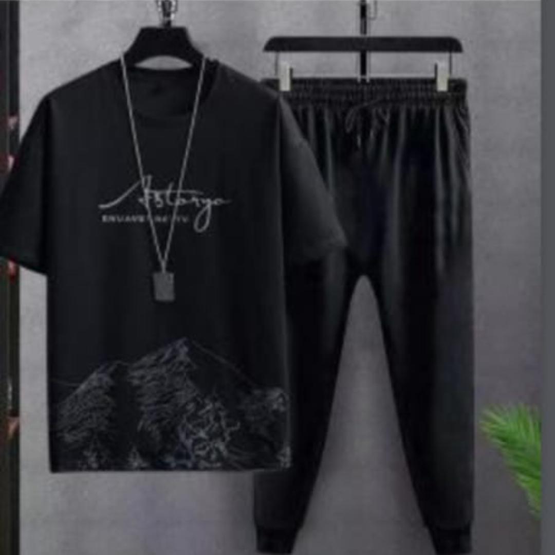 Men's Dri Fit Track Suit - 2 Pcs Graphic Sublimation Set in Black