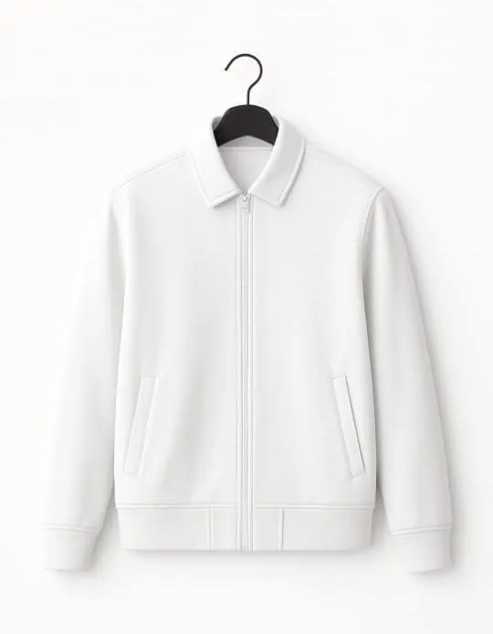 white cooler Fleece Plain Fleece Jacket