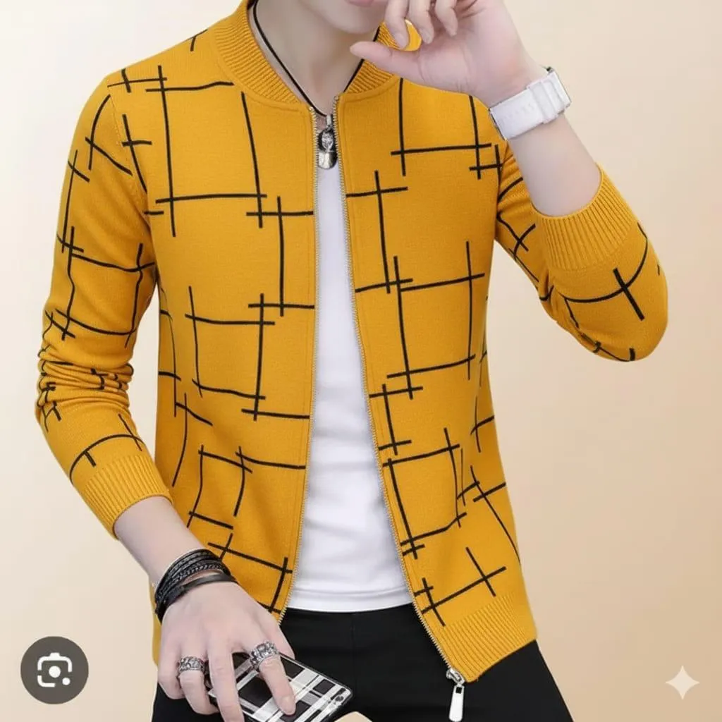 Trendy Yellow Graphic Sublimation Fleece Jacket - 1 Pc