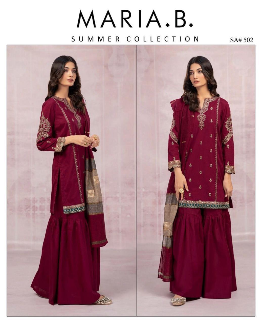 3 Pcs Women's Unstitched Embroidered Suit