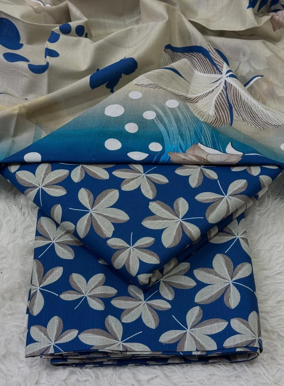 3 Pcs Women's Unstitched Digital Print Suit