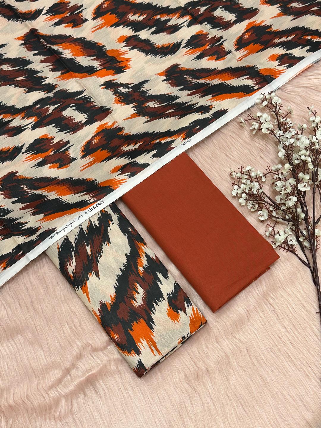 2 Pcs Women's Unstitched Digital Print Suit