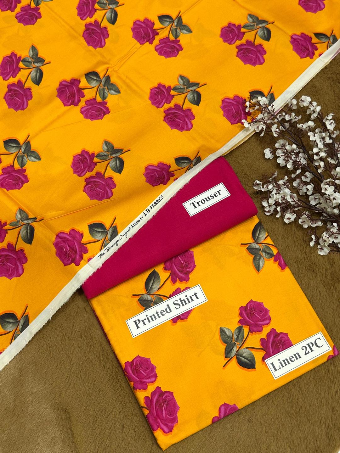 2 Pcs Women's Unstitched Printed Suit