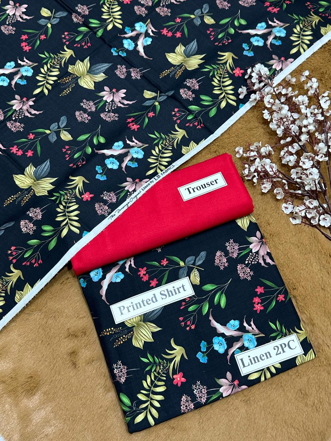 2 Pcs Women's Unstitched Printed Suit