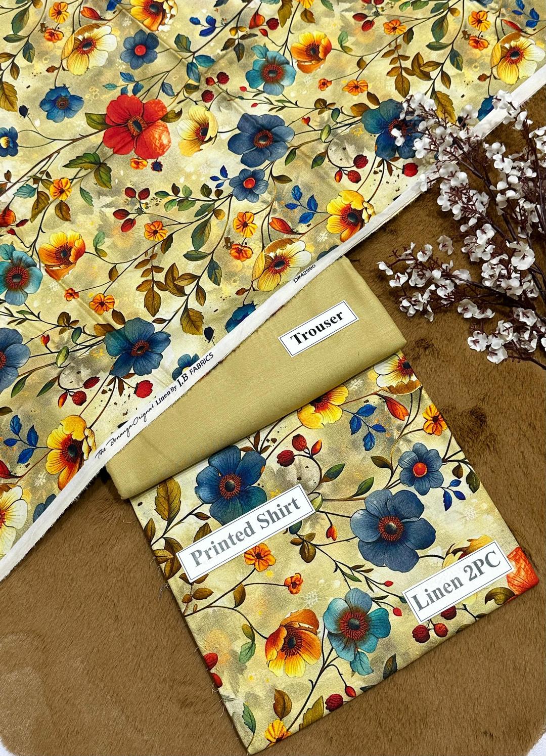 2 Pcs Women's Unstitched Printed Suit