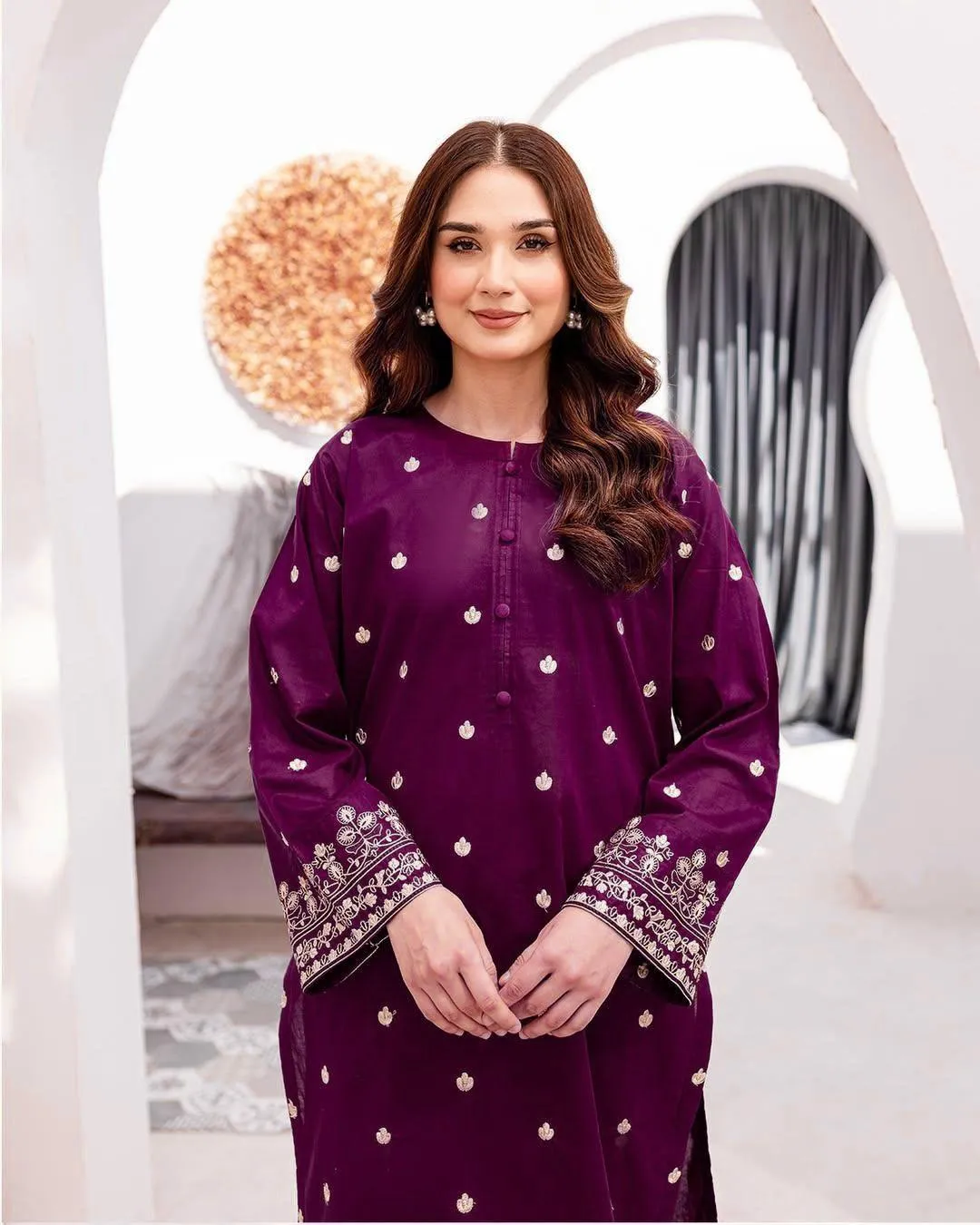 2 Pcs Women's Unstitched Embroidered Suit
