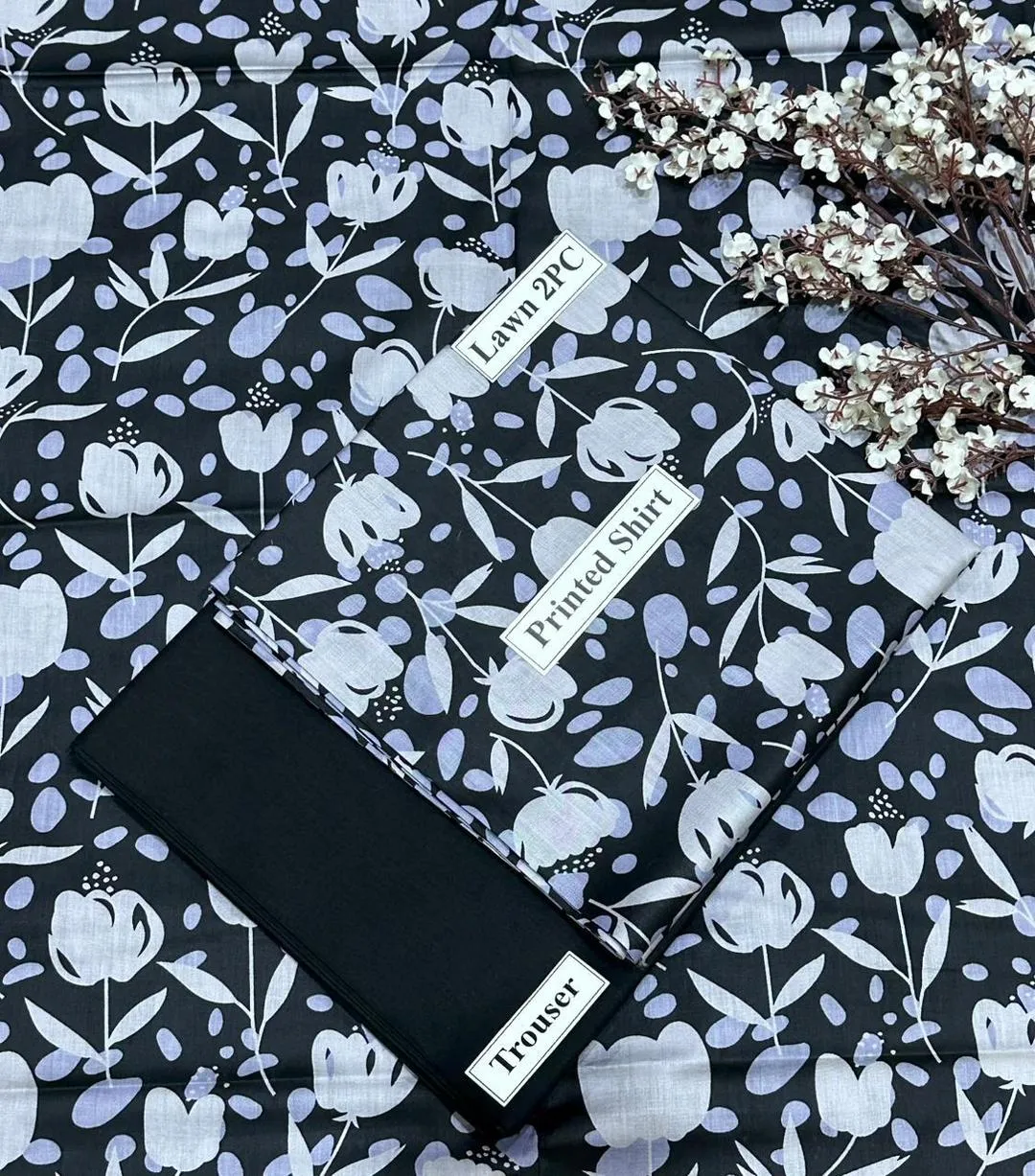 2 Pcs Women's Unstitched Digital Print Suit