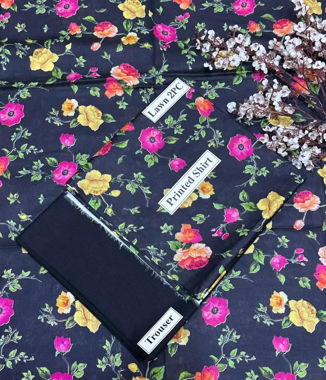 2 Pcs Women's Unstitched Digital Print Suit